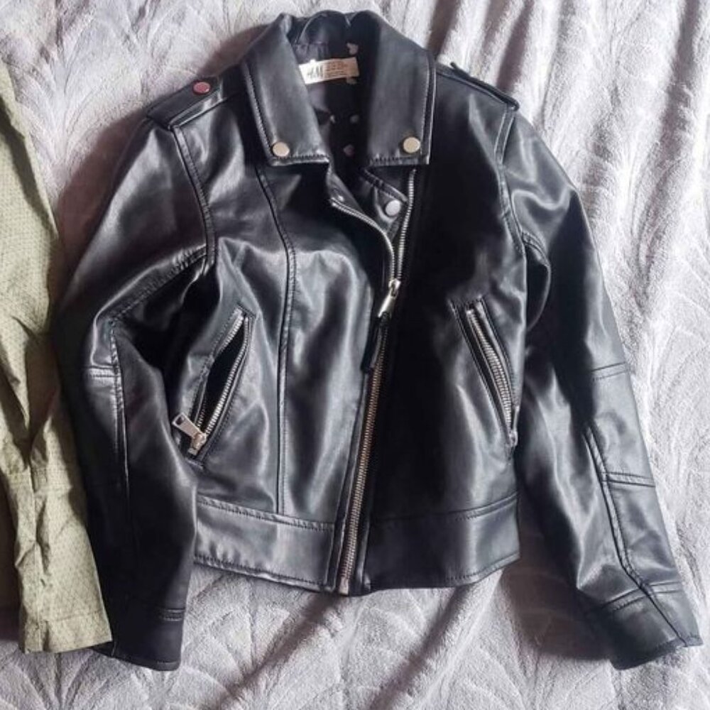 Girl's Size 7/8 H&M Faux Leather Jacket
